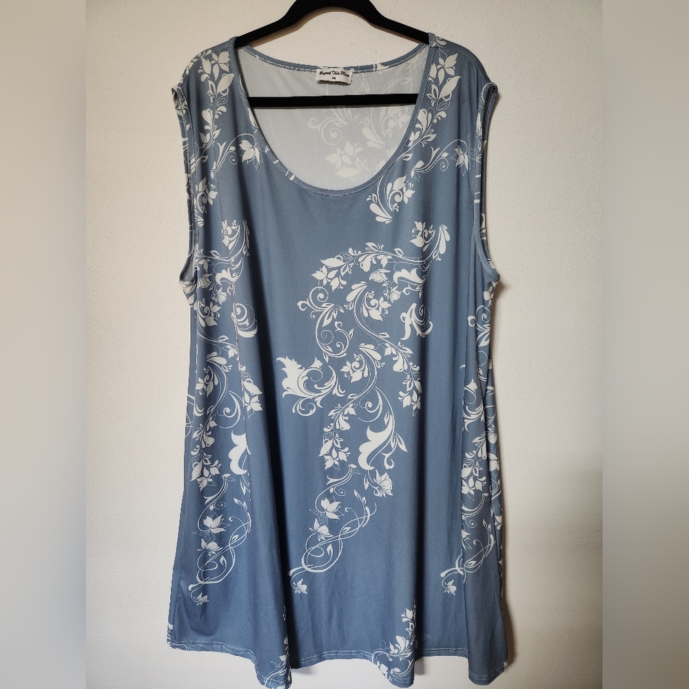Blue and White Floral Dress Size 4X